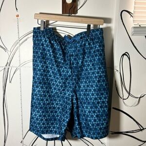 NEW Old Navy Men’s Blue Geometric Patterned Swim Shorts, Lined, XXXXL